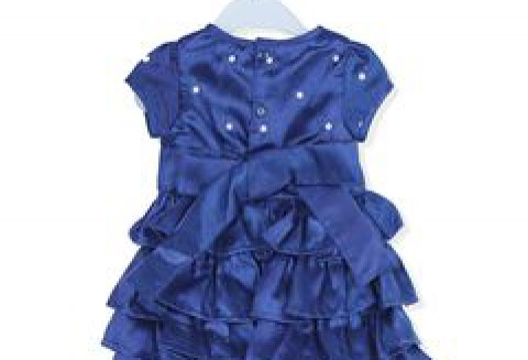 Váy xếp ly nhiều tầng đính nơ Jazzy Xanh