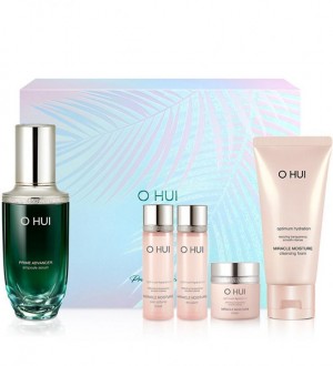 Bộ Dưỡng Chống Lão Hóa Ohui Prime Advancer Ampoule Serum Special Set 5sp Có Tác Dụng Chống Lão Hóa, Chống Nhăn Giúp Da Săn Chắc Căng Bóng Trắng Sáng Mịn Màng Như Da Em Bé