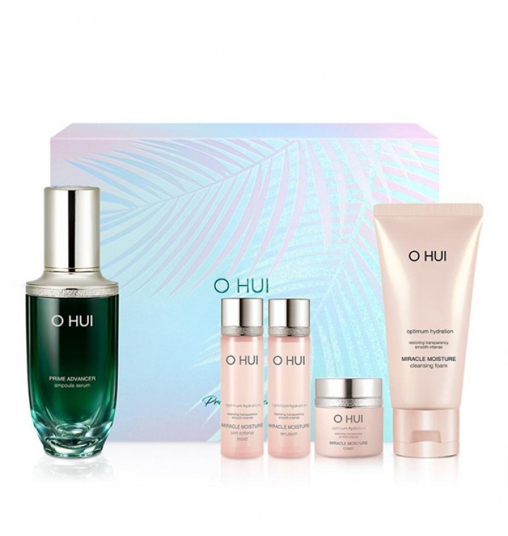 Bộ Dưỡng Chống Lão Hóa Ohui Prime Advancer Ampoule Serum Special Set 5sp Có Tác Dụng Chống Lão Hóa, Chống Nhăn Giúp Da Săn Chắc Căng Bóng Trắng Sáng Mịn Màng Như Da Em Bé