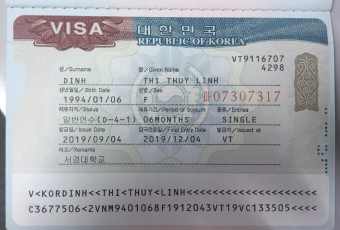 Qui định về visa của Du học sinh tại Hàn Quốc