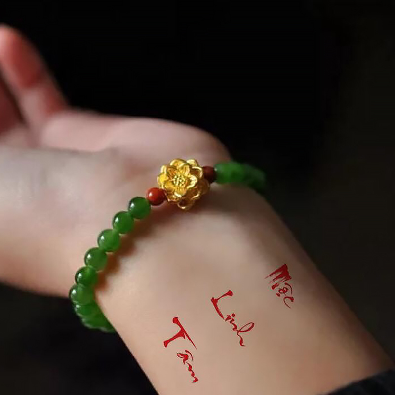 Ngọc bích charm hoa sen
