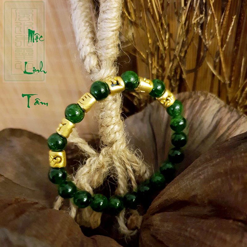 Diopside mix charm vàng 24k