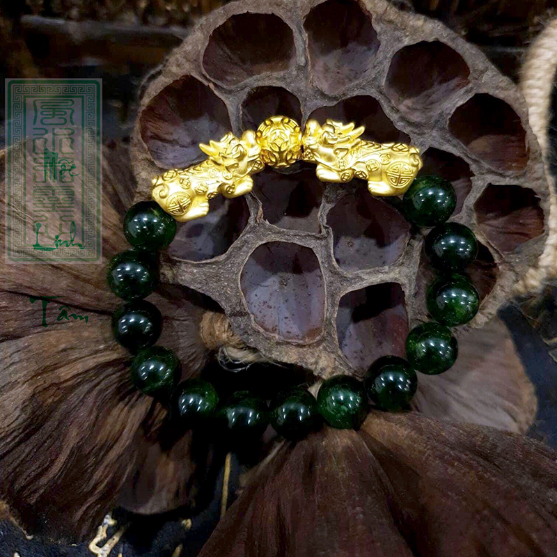 Diopside mix charm vàng 24k