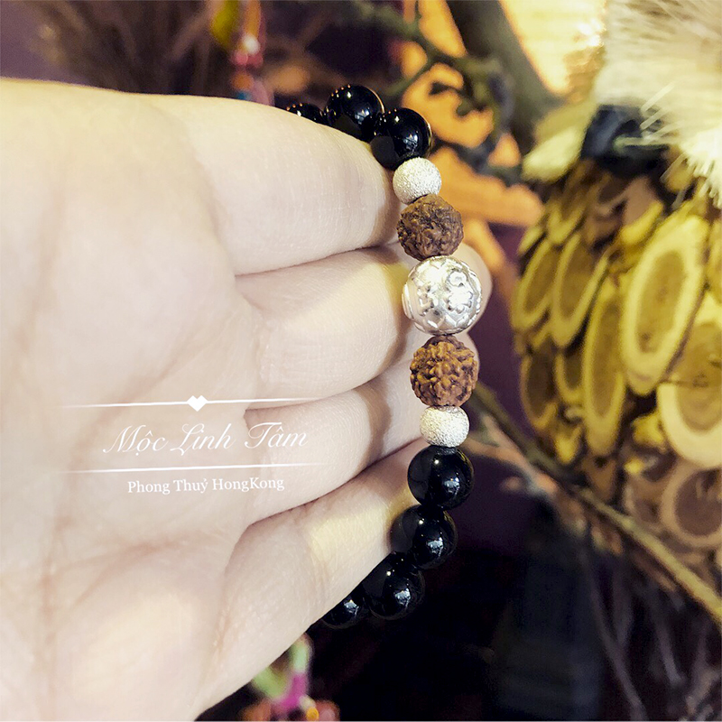 Charm chú bình an bạc 999