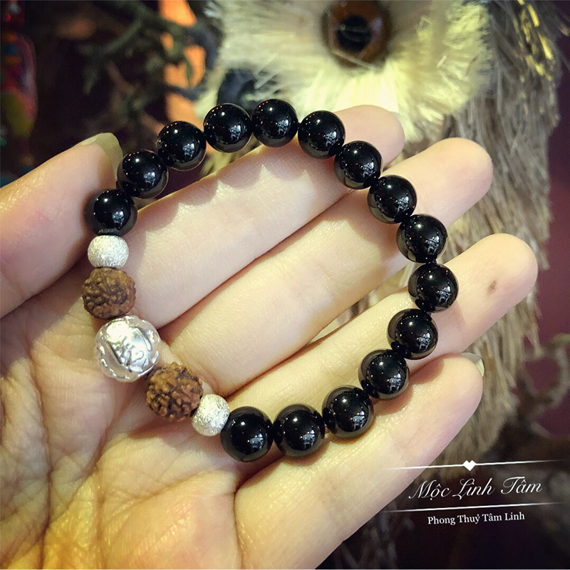 Charm chú bình an bạc 999