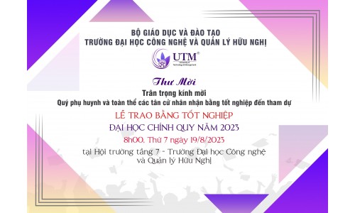 Thư mời tham dự Lễ Trao bằng tốt nghiệp Đại học chính quy năm 2023